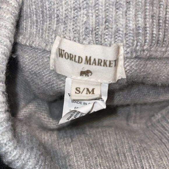 World Market Sweater Jogger Pants Womens S/M Drawstring Tapered Wool Blend Gray - Picture 7 of 7